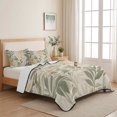 thumbnail image 5 of Twin XL Quilt Set 68''x98'', Sage Green Yellow Botanical Lightweight Summer Bedspread Coverlet Set with 2 Pillow Shams, Vintage Spring Summer Breathable All Season Quilt Bedding for Dorm/Guest Room, 5 of 9