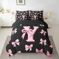 thumbnail image 2 of Castle Fairy Monogrammed Letter 7-Piece Queen Kawaii Bowknot Dreamy Princess Reversible Bedding Set, 2 of 8