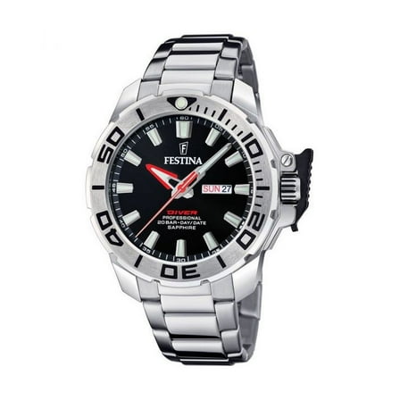Festina Diver Stainless Steel Black Dial Quartz F20665-4 200M Men's Watch