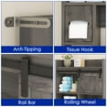 thumbnail image 6 of Over The Toilet Storage Cabinet, Farmhouse Storage Cabinet Over Toilet with Sliding Door & Toilet Paper Holder Stand，Home Space-Saving Toilet Rack, Brown, 6 of 8