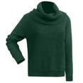 thumbnail image 4 of Arlun Women's Cowl Neck Sparkly Sequin Sweaters Casual Lightweight Solid Color Long Sleeve Knit Pullover Jumper Tops 2026 Fall Winter Soft Comfortable Outfits Green M, 4 of 5