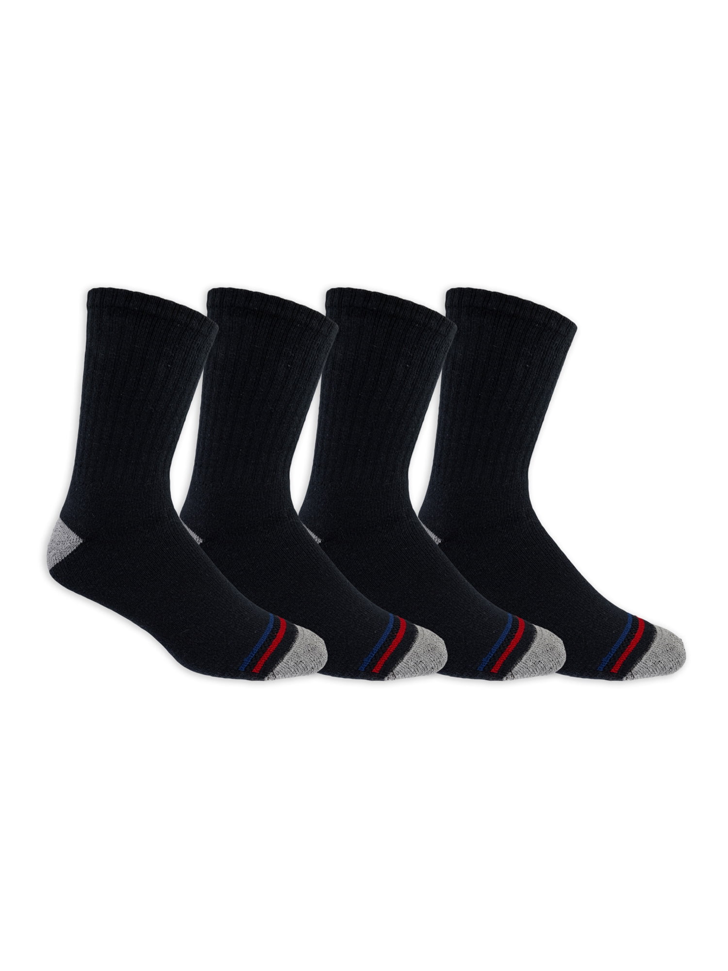 High Ridge Gear Men's Premium Cotton Crew Socks, 4 Pack