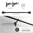 thumbnail image 6 of Kenney® Finn 5/8" Fast Fit? Easy Install Decorative Window Curtain Rod, 36-66", Weathered Brown, 6 of 11
