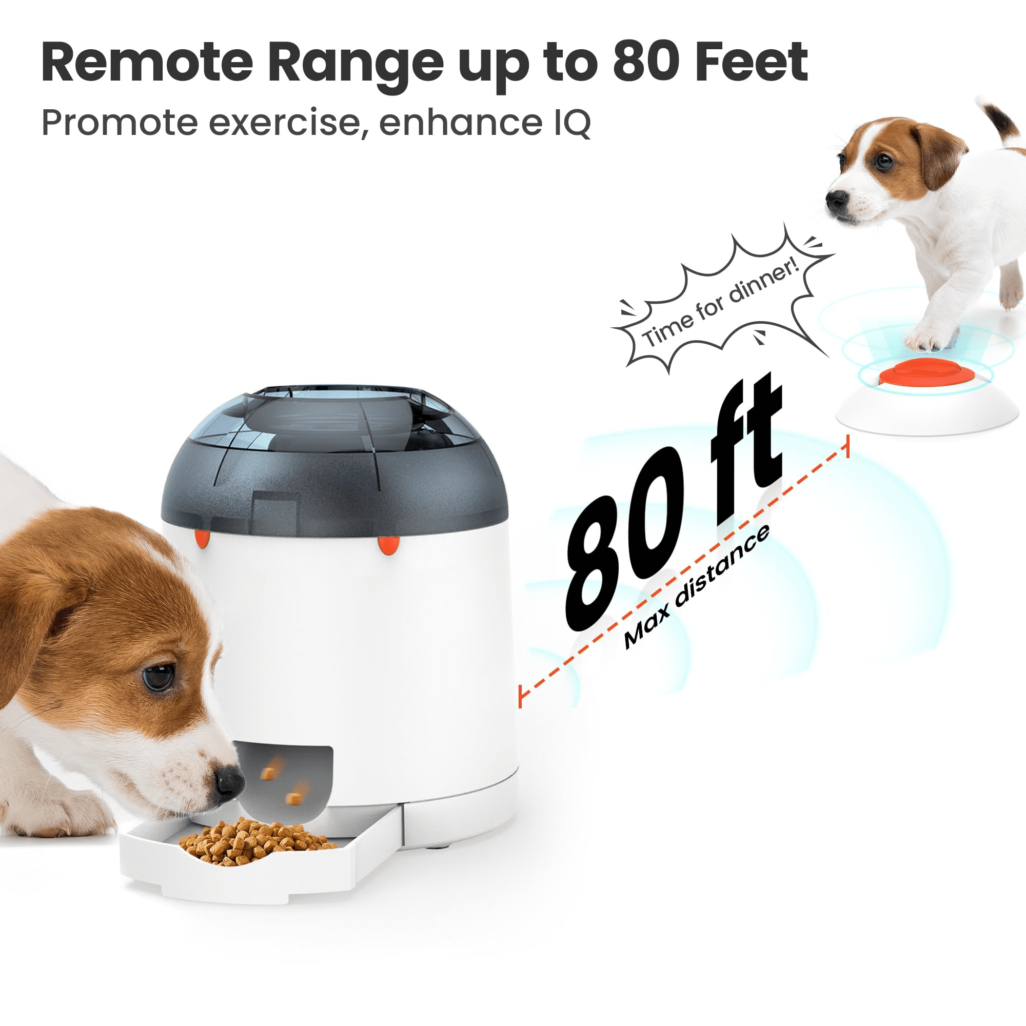 Potaroma Dog Puzzle Feeder Toy, Interactive IQ Training Toy, Rechargeable Electronic Treat Dispenser with Remote, 280ml for All Dog Breeds