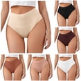 thumbnail image 1 of WEAIXIMIUNG Culottes String Taille Haute pour Femmes, Multipièces, Légères, Douces, Extensibles, Échancrées, 1 of 4