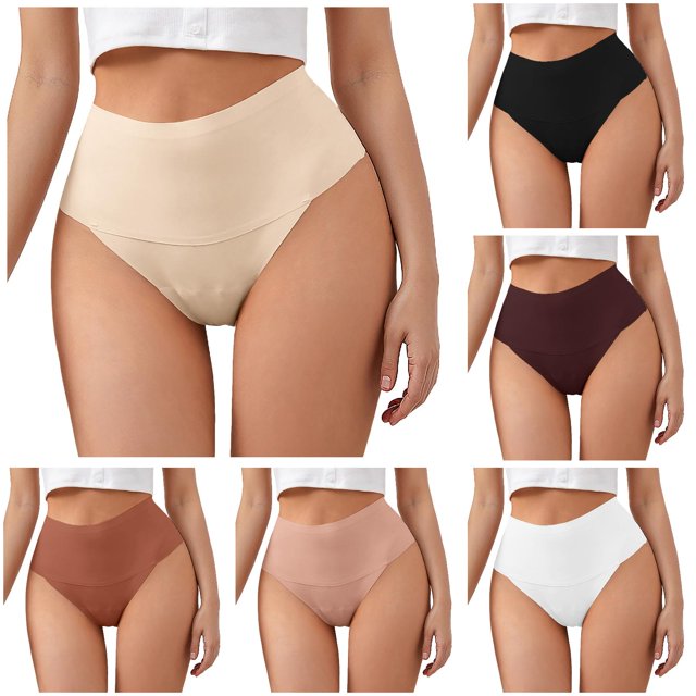 WEAIXIMIUNG Culottes String Taille Haute pour Femmes, Multipièces, Légères, Douces, Extensibles, Échancrées