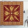 thumbnail image 1 of Ambesonne Greek Shower Curtain, Old Fashioned Frame Design, 69"Wx75"L, Yellow and Ruby, 1 of 3