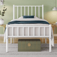 thumbnail image 2 of Renwick Metal Platform Twin Bed with Spindle Headboard and Footboard, White, Adult, 2 of 8