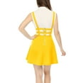 thumbnail image 3 of MODA NOVA Junior's Party Costume Elastic Waist Cut Out A Line Mini Suspender Skirt Yellow S, 3 of 5