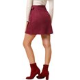 thumbnail image 3 of Allegra K Women's Faux Suede Tie Waisted A-Line Wrap Short Mini Skirt, 3 of 5