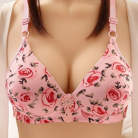 

Simplmasygenix Bras For Women Clearance Summer Fall Woman s Fashion Bowknot Printing Comfortable Hollow Out Bra Underwear No Rims