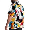 thumbnail image 3 of Football Men's Short Sleeve Poplin Shirt, Button Down Casual Summer Beach Printed Unisex Shirt, 3 of 6