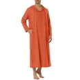 thumbnail image 2 of INSPIRE CHIC Camisón de Hombre de Manga Larga con Capucha Ropa de Dormir Pijamas L Naranja Rojo, 2 of 6