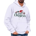 thumbnail image 2 of PNTUTB Men's Casual Solid Color Styling Christmas Graphic Print Long Sleeve Hoodie Drawstring Pullover Sweatshirt with Pocket, 2 of 6