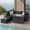 Black, variant on Phonjoroo 5PCS Patio Furniture Sets All Weather Outdoor Sectional Sofa Manual Weaving Wicker Rattan Outdoor Conversation Set with With Cushion And Glass Table, Light Blue