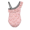 thumbnail image 5 of Uorisanigo Kids Swimsuits for Girls Cute Pig One Piece Swimwear Bathing Suit Size 13-14 Ruffle One Shoulder Beach Swimming Suit Pool Party, 5 of 7