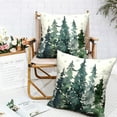 thumbnail image 6 of Watercolor Pine Tree Pillow Covers Green Rustic Forest Throw Pillow Covers 20x20 Set of 2 Winter Xmas Tree Snowflakes Pillowcase for Living Room Couch Sofa, 6 of 6