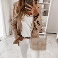 thumbnail image 3 of Women's Business Casual Pocket Work Office Blazer Back Slit Jacket Suit, 3 of 9