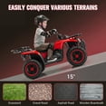 thumbnail image 6 of VIBESPARK 24V Ride on ATV for Kids Ages 3-6, 200W Four Wheeler Quad with 3.2 mph Max Speed, Colorful LED Lights, Music, 2 Storage Spaces, Ride On Toys for Boys Girls, Red, 6 of 7
