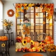 thumbnail image 5 of Boho Fall Pumpkin Shower Curtain, Autumn Pumpkin Bohemian Floral Harvest Thanksgiving Shower Curtain Sets, Fall Farmhouse Bathroom Bathtubs Curtain Decor Fabric with 12PCS Hooks 70X70IN, 5 of 5