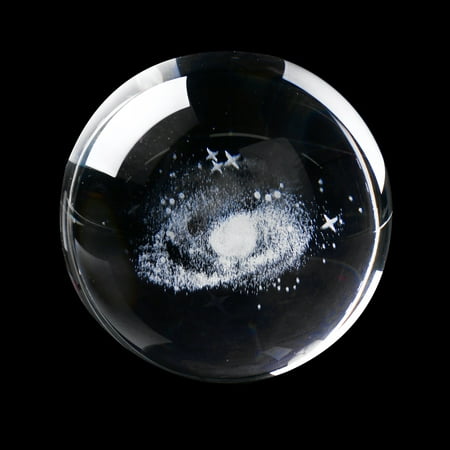 Mrosaa 3D Crystal Ball Engraved Solar System Miniature Planets Model Sphere Crystal Ball & Base Best Birthday Gift for Kids, Teacher of (Best Solar System Documentary)