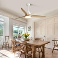 thumbnail image 3 of Sofucor 56 Inch Ceiling Fan with Lights Remote Control Dimmable Light Reversible DC Motor Modern Farmhouse Large Ceiling Fan for Kitchen Bedroom Basement Dining Living Room Light Wood, 3 of 9