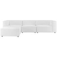 thumbnail image 3 of Modway Mingle Vegan Leather Sofa and Ottoman Set in White, 3 of 10