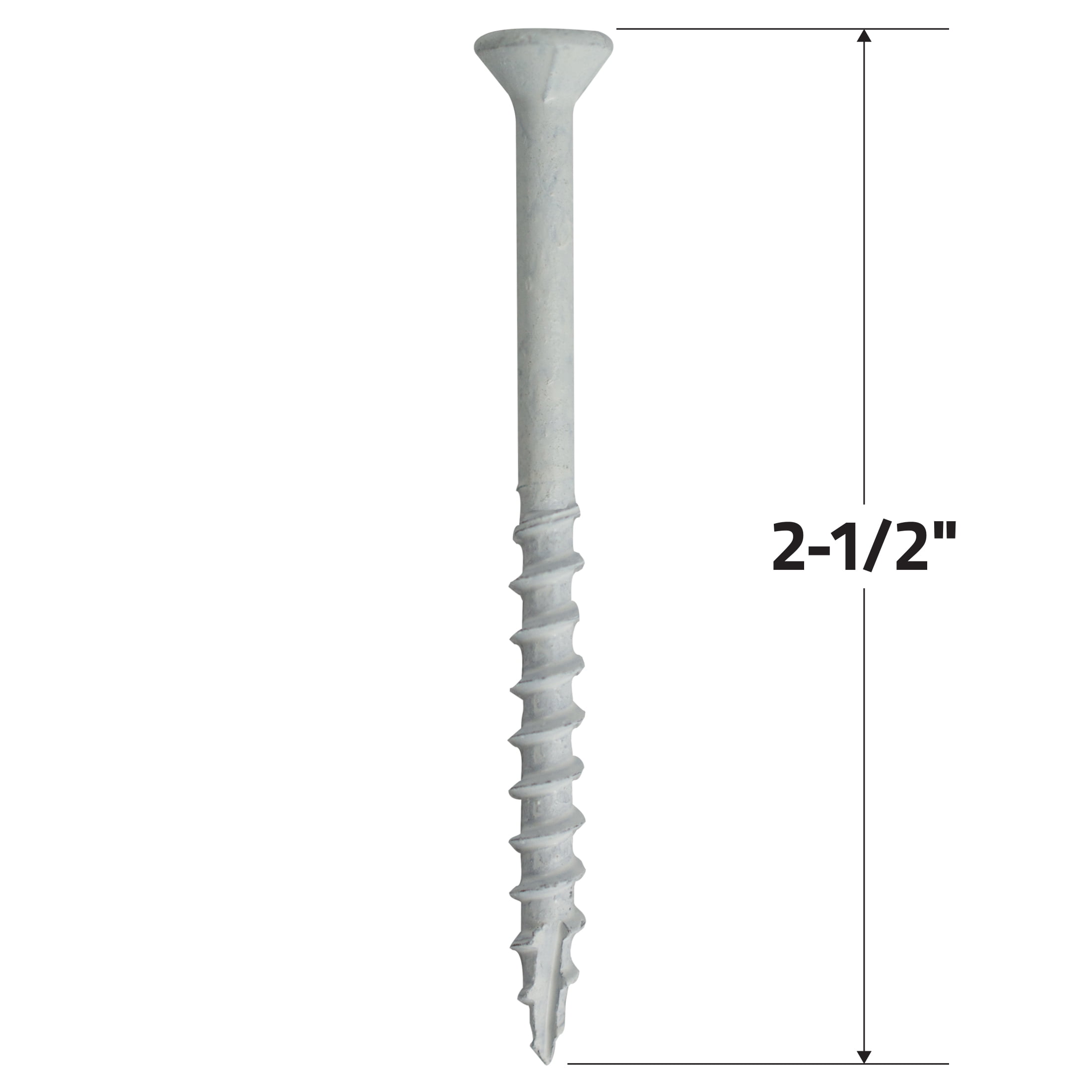 (1 pack) Grip-Rite PrimeGuard Plus #9 x 2-1/2 in. White Wood to Wood Deck Screw 40CT