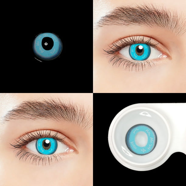 UYAAI 2 piezas/par de lentes de contacto de colores para Halloween para ojos, lentes de contacto de colores para cosplay, estuche para lentes de contacto, lentes de anime