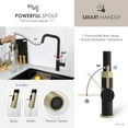 thumbnail image 6 of Stylish Single Handle Matte Black with Gold Pull Down Touchless Kitchen Faucet K-150NGM, 6 of 13