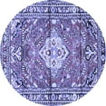 thumbnail image 1 of Ahgly Company Machine Washable Indoor Round Medallion Blue Traditional Area Rugs, 7' Round, 1 of 4