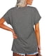 thumbnail image 5 of Sonducket Camiseta de mujer con cuello en V, manga corta con cuello en V, blusa dividida de color sólido Prendas para la parte del cuerpo Gris claro METRO Sonducket AP003161-27, 5 of 6