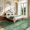 thumbnail image 5 of Lahome Washable Rug 8x10 Heavy-Duty Stain Resistant Vintage Carpet for Living Room, Dining Room, Farmhouse Bedroom, Classroom and Office, Non-Slip Ultra-Thin Rug, Dark Green, 5 of 8