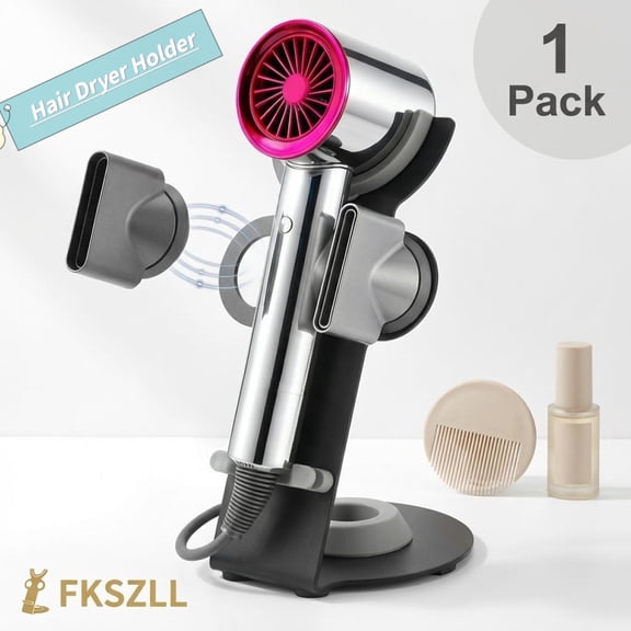 FKSZLL Metal Hair Dryer Holder Stand Rust Resistant Hair Dryer Holder Tabletop Mount Hairdryer Stand for Bedroom Washroom and Bathroom
