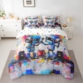 thumbnail image 2 of Feelyou Teen Splash Robot Twin Bedding Sets 7-Piece, Art Graffiti Bedding Comforter Set, 2 of 8