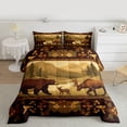thumbnail image 2 of jejeloiu Wildlife Bear Deer Queen Comforter Set,Country Floral Flowers Bedding Sets,Beige Brown Bedding Comforter Set For Boys,Super Cozy Room Decor Reversible,3-Piece, 2 of 8