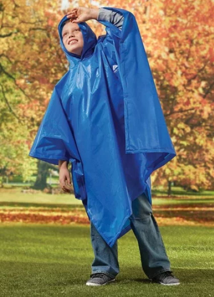 (2 pack) Ozark Trail 3/4 Sleeve PE/EVA Raincoat Single-Breasted Poncho, for Child, 1 Pack, for Boys and Girls, One Size Fits Most Children