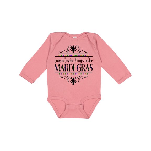 Inktastic Laissez Les Bon Temps Rouler Mardi Gras Boys or Girls Long Sleeve Baby Bodysuit