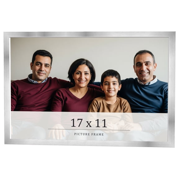 17x11 Frame Silver Real Wood Picture Frame Width 0.75 inches | Interior Frame Depth 0.5 inches |