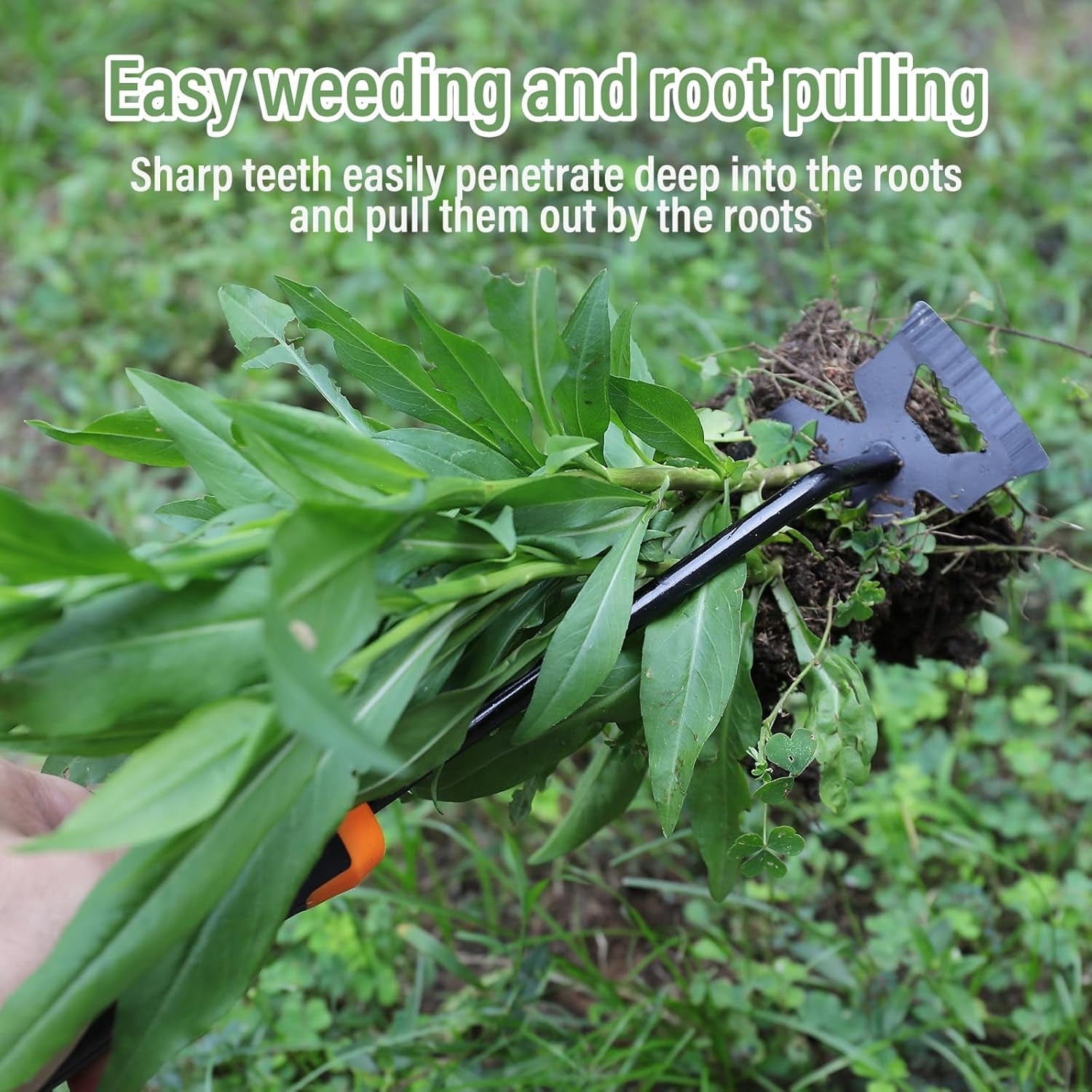 Weed Remover Tool,Portable Garden Weeder Tool,New Manganese Steel Weeding Tools,for Hand Weeder for Vegetable Gardening Backyard Farm Planting & Uprooting Weeding Tool (Rubber 6-Tooth)