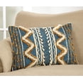 thumbnail image 3 of Fennco Styles Bohemian Block Print Tufted 100% Cotton Home DÃ©cor, 3 of 9