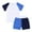 Blue, variant on Luvoko Infant Pajamas Toddler Kids Baby Boys Girls 2 Piece Tracksuit Summer Outfits Color Block Short Sleeve T Shirt With Shorts Set Home Baby Teen Outfits Children Sweatpants And Hoodie Blankets Set
