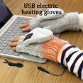 thumbnail image 2 of CHUANK 1 Pair CozyCare USB Heated Half Finger Gloves - Knitted Plush Warm  Intelligent Heating Pad  Arterial Warmth  USB Powered  Office & Outdoor Winter Use  No Battery Required, 2 of 7