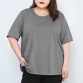 thumbnail image 2 of Plus Size Women's Maternity T-Shirt Stretch Short Sleeve Pregnancy Top Summer Crew Neck Casual Loose Tops, 2 of 4