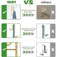 thumbnail image 5 of Ganchos para puerta de ducha, 2 piezas, ganchos dobles para toallas para baño, puerta de ducha de vidrio sin marco, ganchos de baño de acero inoxidable resistentes, no perforados, dorados, 5 of 5