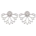 thumbnail image 1 of Heliisoer Personality Earrings Sun Flower Double-Sided Diamond Earrings Irregular Mesh, 1 of 1