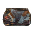 thumbnail image 2 of Kdxio Flower Field Cute Bulldog for Double Compartment Pen Case Oxford Organizer with Zipper Pockets for Students Artists, 2 of 7