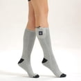 thumbnail image 1 of Calcetines calefactores eléctricos 3 modos lavables para mujeres hombres calcetines térmicos largos calentados Gris, 1 of 8
