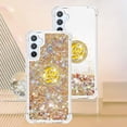 thumbnail image 7 of Glitter Clear Sparkly Bling Case for Samsung Galaxy A34 5G for Women Girls, Flowing Liquid Quicksand Cover with Diamond Ring Holder Case for Samsung Galaxy A34 5G  Gold, 7 of 7