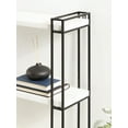 thumbnail image 7 of Kate and Laurel Lintz Modern Industrial Wood and Metal Floating Wall Shelves with Black Metal Frame, Rustic White, 7 of 7